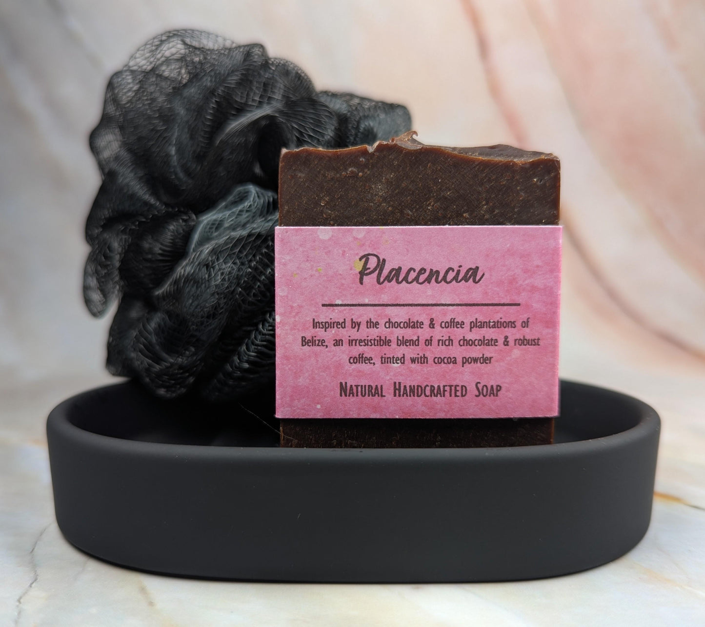 African violet vegan soap natural handcrafted with chocolate coffee cocoa butter and cocoa powder