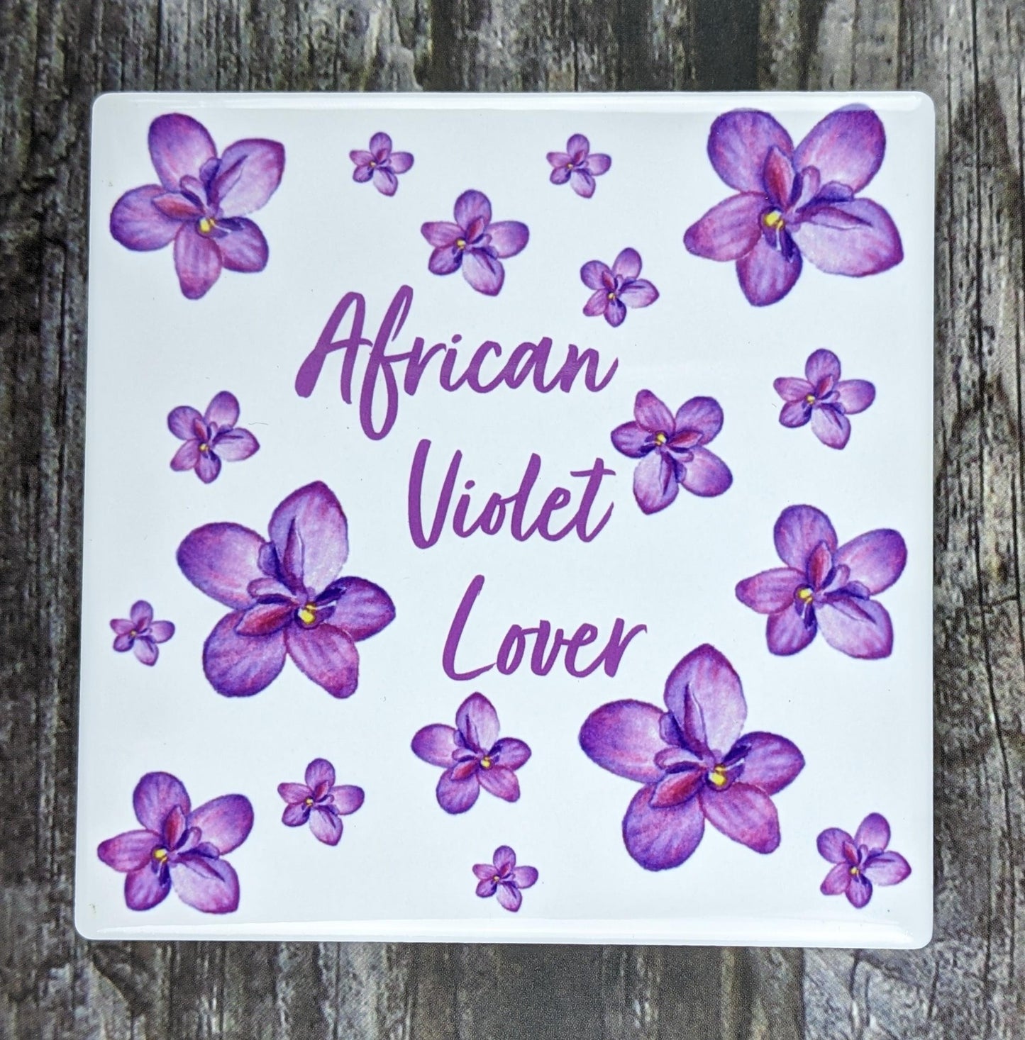 African violet ceramic coaster African Violet Lover