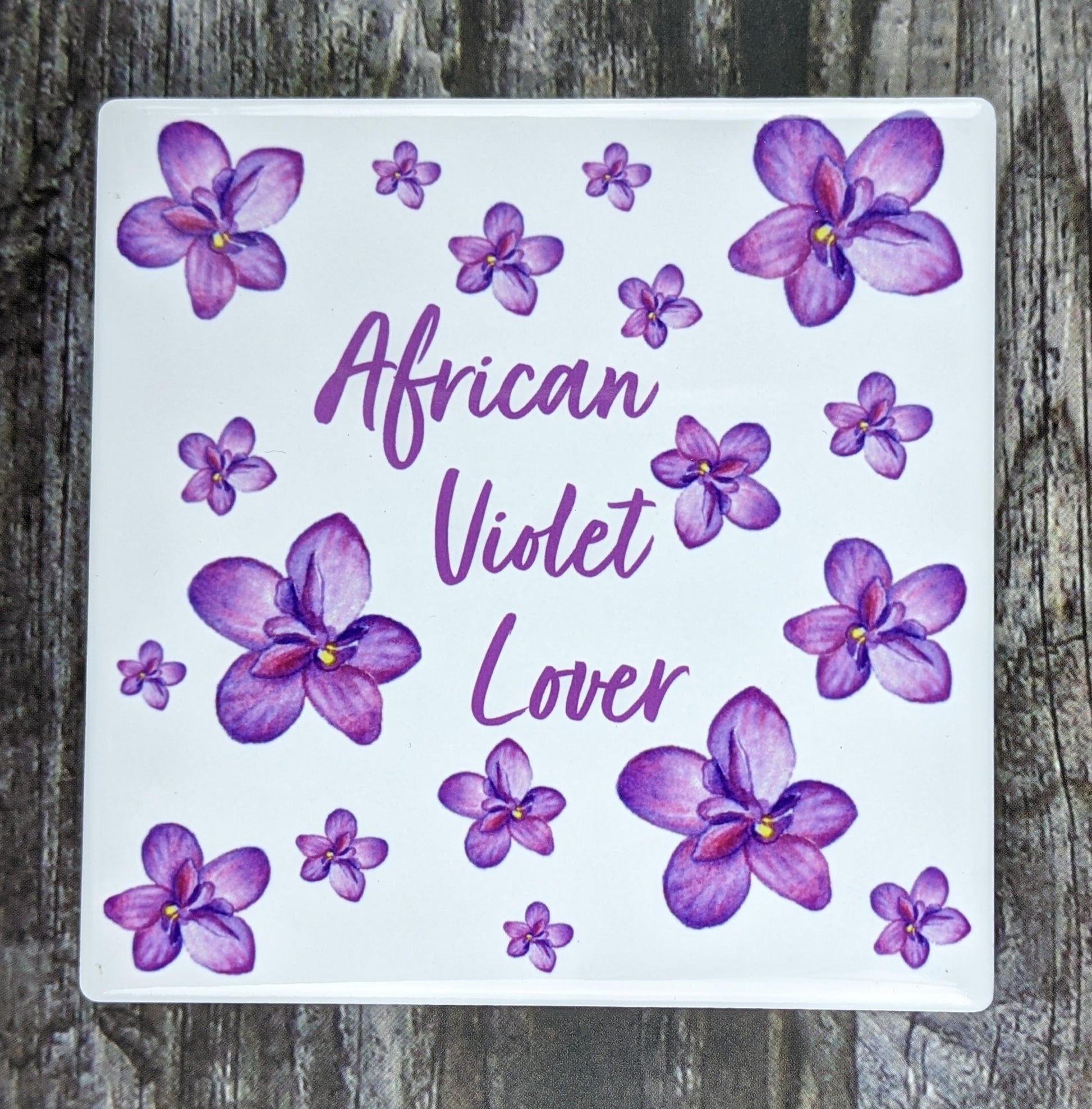 African violet ceramic coaster African Violet Lover