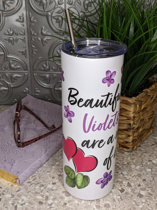 African violet tumbler beautiful violets work of heart