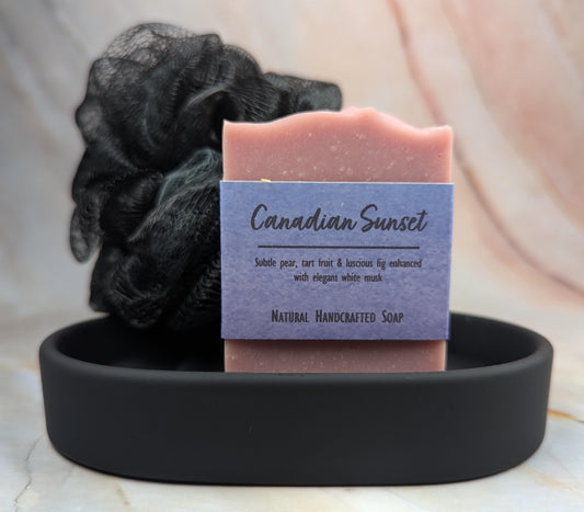 African violet soap vegan natural handcrafted with pear fig white musk
