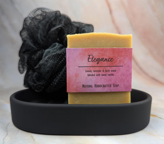African violet vegan soap natural handcrafted with lemon lavender birch wood vanilla