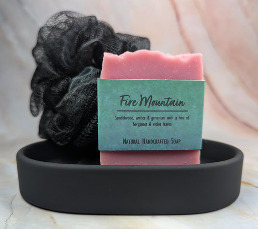 African violet soap natural handcrafted with earthy sandalwood violet leaves bergamot