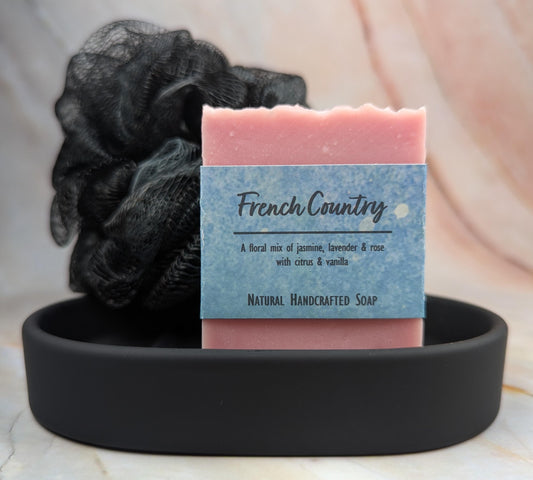 African violet soap natural handcrafted with floral jasmine lavender citrus