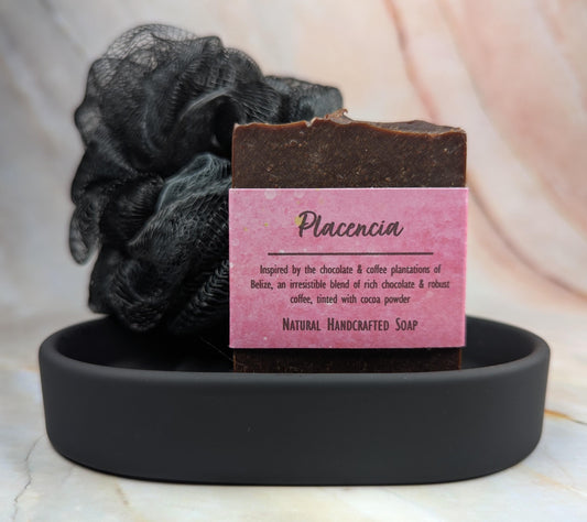 African violet vegan soap natural handcrafted with chocolate coffee cocoa butter and cocoa powder