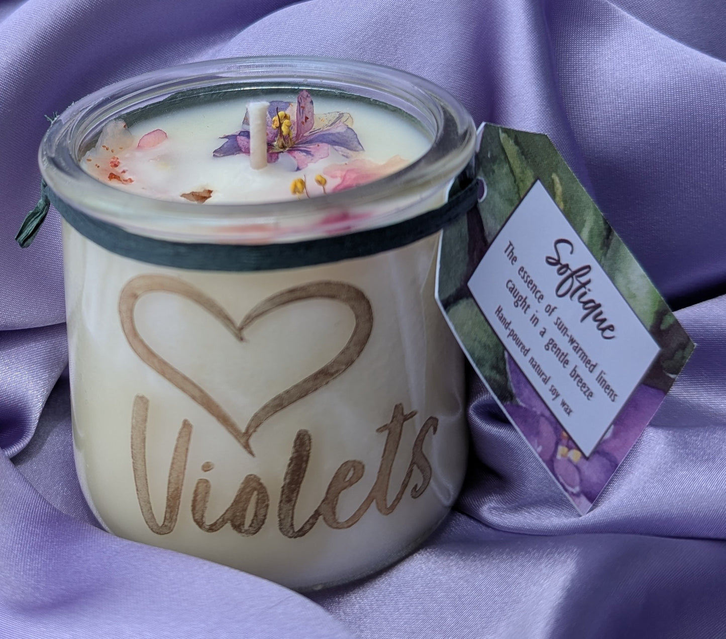 Softique Love Violets Candle, 5oz